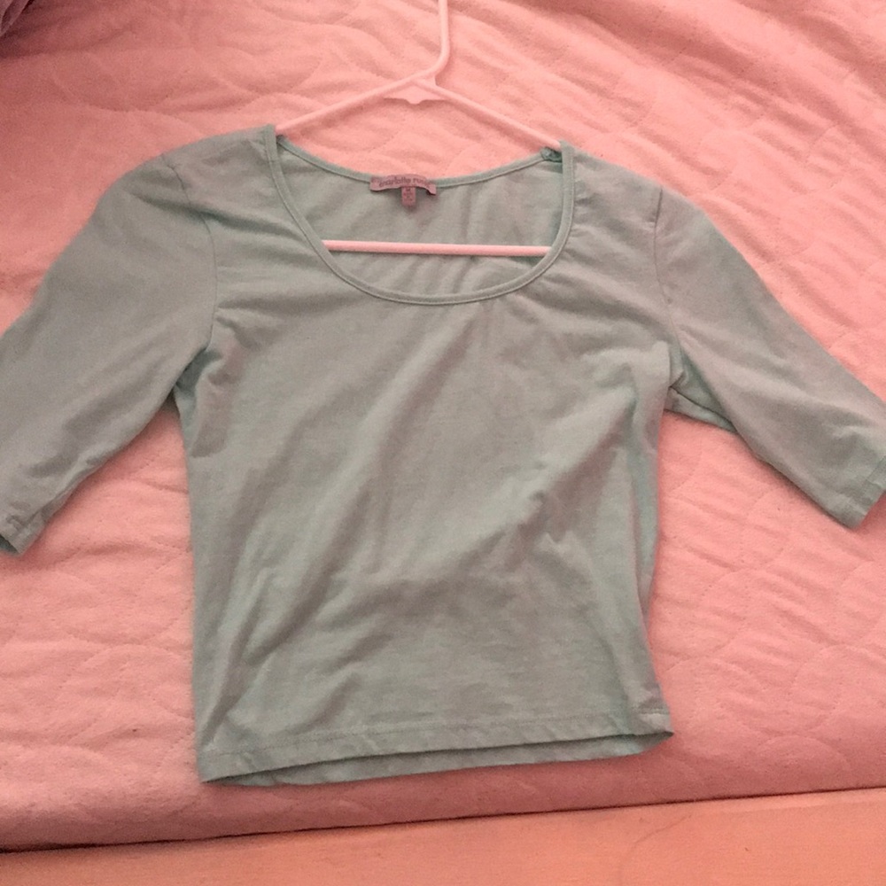 Charlotte Russe mint a crop top with half sleeves